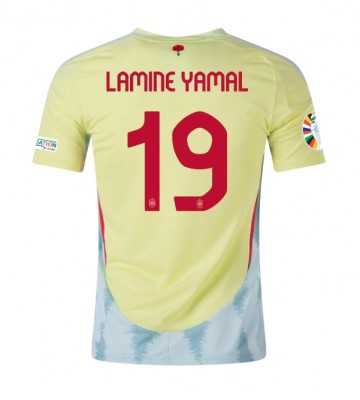 Spanien Lamine Yamal #19 Bortatröja EM 2024 Kortärmad